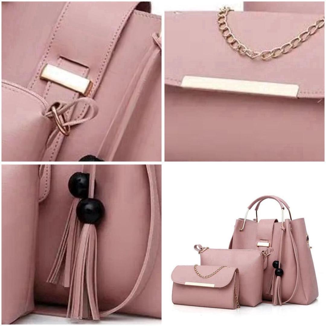 Stylish Women's Leather Hand Bag Set - 3 Pcs in Multiple Colors