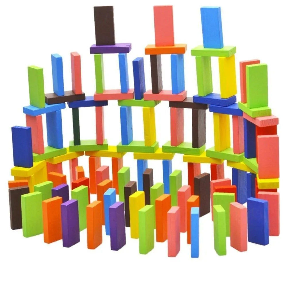 100pcs Domino Wooden Blocks