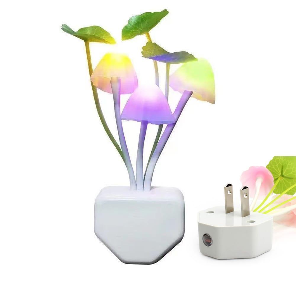 Multicolor Adjustable LED Night Light - 2 Pcs with Color Changing Effect and Mushroom Design
