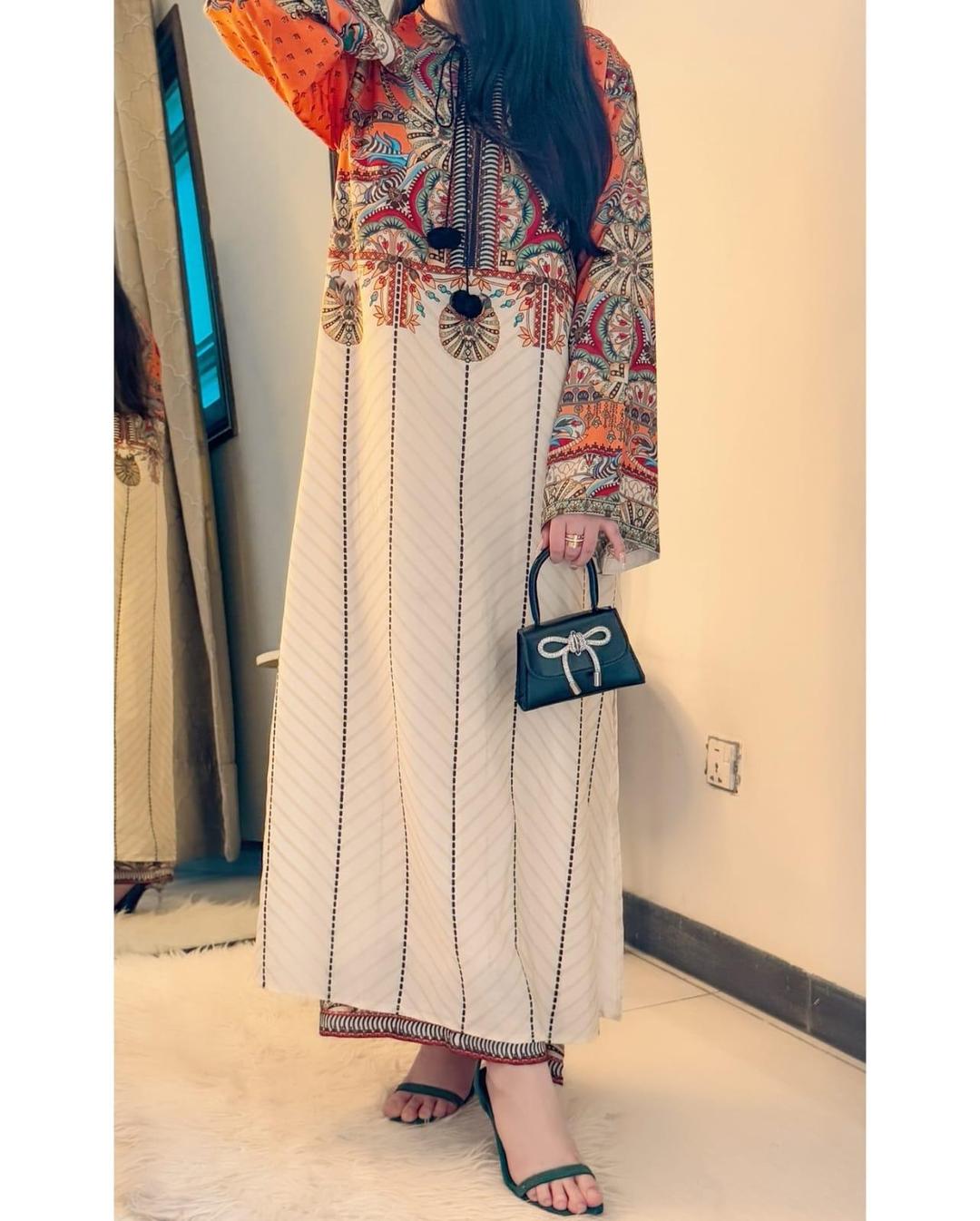 Stylish Women's Stitched Printed Shirt And Trouser Set - 2 Pcs