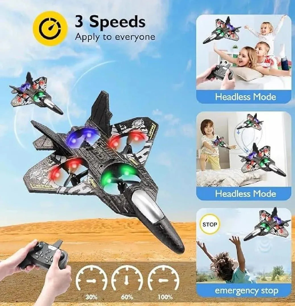 Premium RC Fighter Jet Plane – 2.4G Remote Control Foam Airplane Toy with Lights