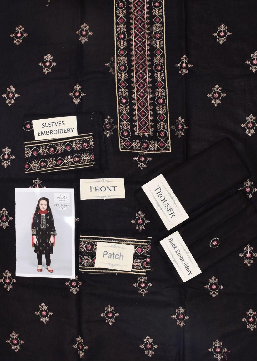 Stylish Girl's Embroidered Lawn Outfit - 2 Pcs Set